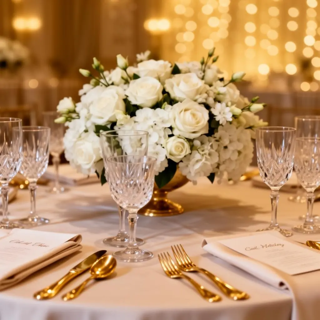 Tables dressées pour un mariage séparé dans le Val-d'Oise
